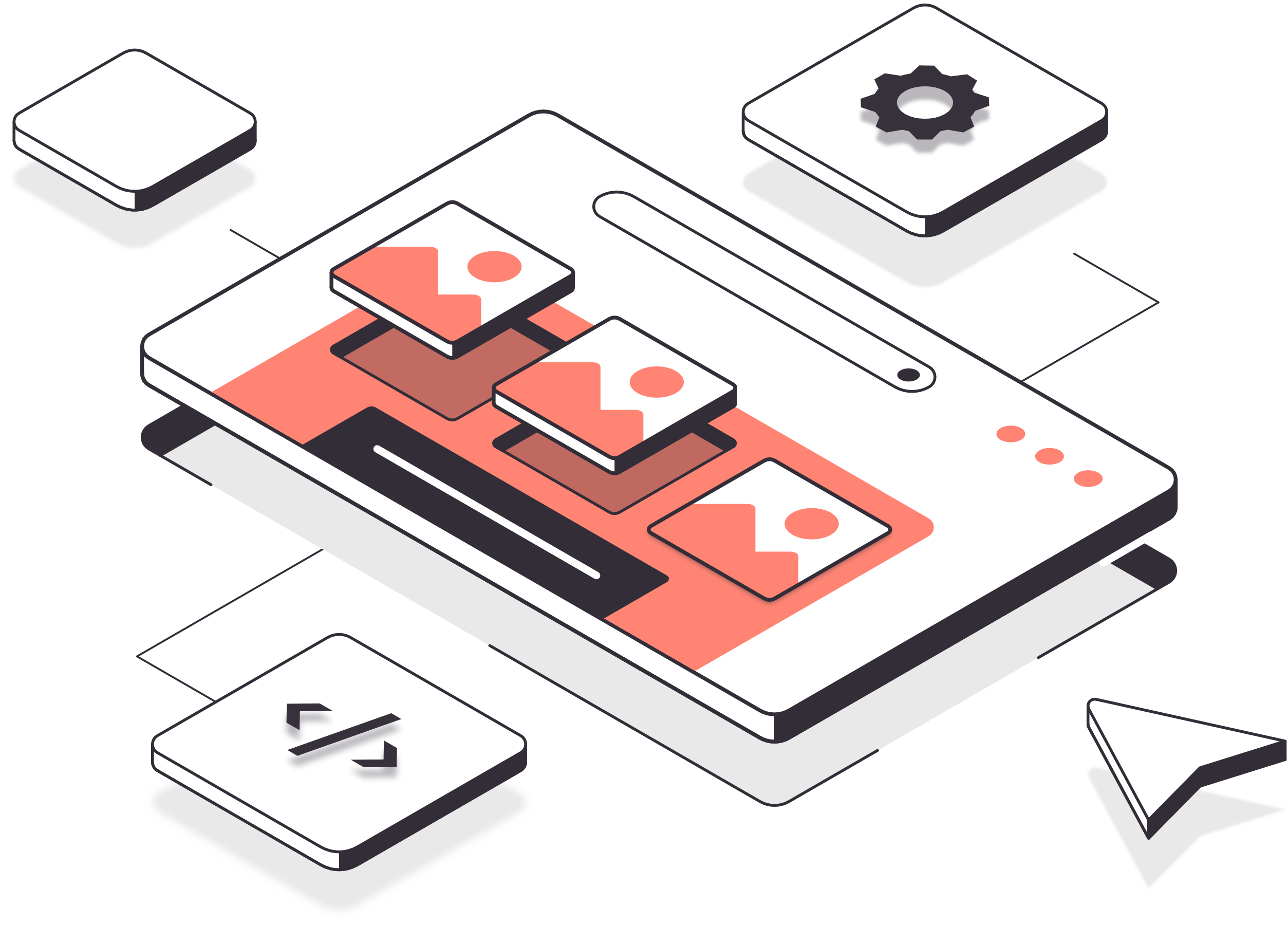 Moderni IT sprendimų iliustracija